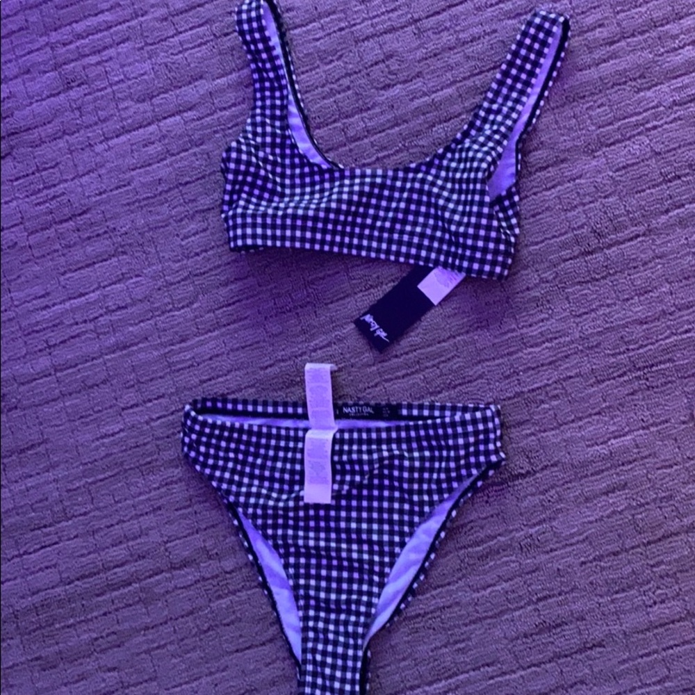 Gingham high waisted bikini